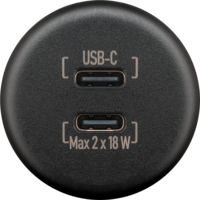 Wentronic Dualer Einbaucharger USB-C anthrazit max. 18 W