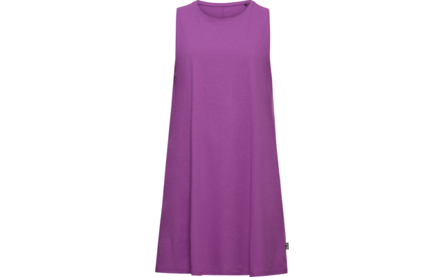 Ärmelloses violettes A-Linien-Kleid mit rundem Ausschnitt, ungemustert, kleines Etikett an der Seite