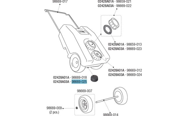 Imagen del producto Fiamma tap&oacute;n del dep&oacute;sito de combustible para roll-tanque 23F en rojo Fiamma pieza de recambio n&uacute;mero 98669-025 1