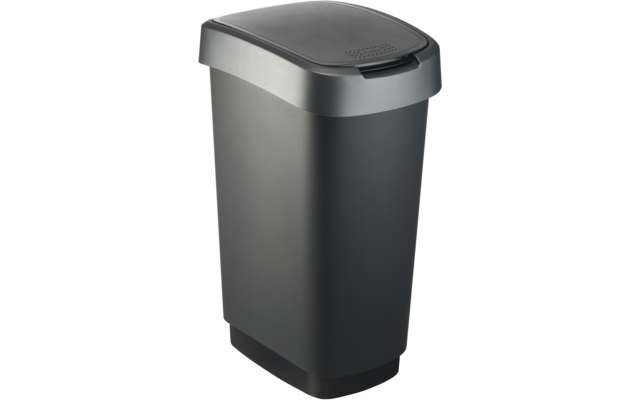 Product image Rotho Twist waste garbage can with swing and hinged lid 1