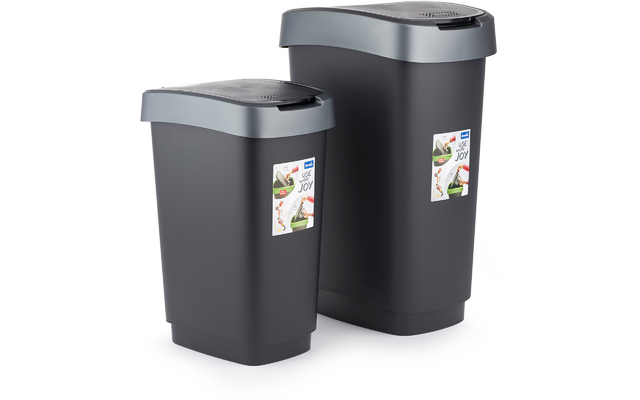 Product image Rotho Twist waste garbage can with swing and hinged lid 1