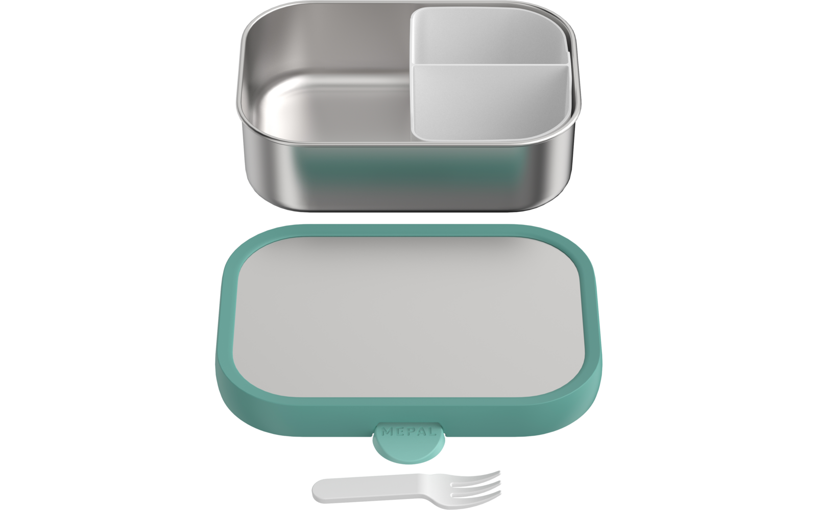 Produktbild Mepal Campus Brotdose Edelstahl mit Bento-Einsatz und Gabel 750 ml 1
