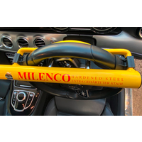 Milenco Hochsicherheits-Lenkradschloss High Security Steering Wheel Lock + Yellow with Pad and Bag