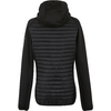 Veste noire avec capuche, devant matelassé, manches et côtés en tissu lisse