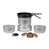 Set de cuisine de camping avec 3 pi&egrave;ces de br&ucirc;leur &agrave; gaz Trangiak&ouml;k 27 - 23 UL / D gris (Set 7) Trangia