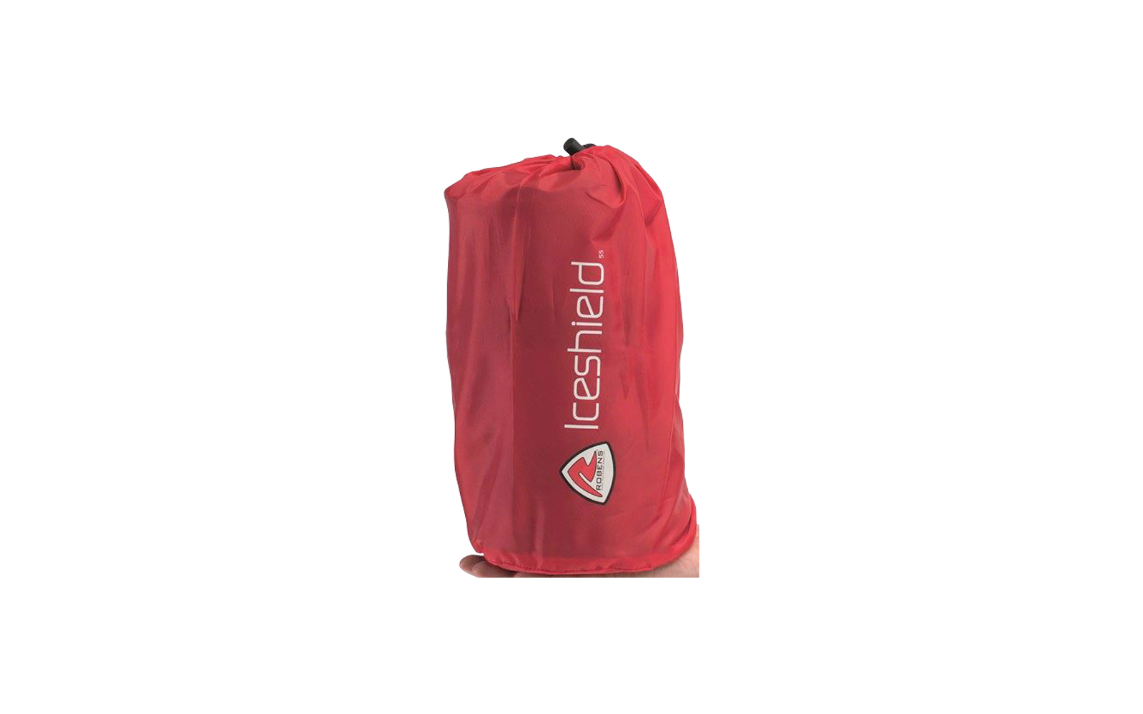 Roter Beutel mit weißem Logo und der Aufschrift 'Iceshield'