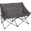 Klappbarer Camping-Doppelsessel mit grauem Stoff und schwarzem Metallgestell