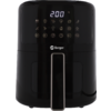 Friteuse à air noire avec affichage numérique 200 °C, icônes tactiles, logo Berger et poignée du tiroir