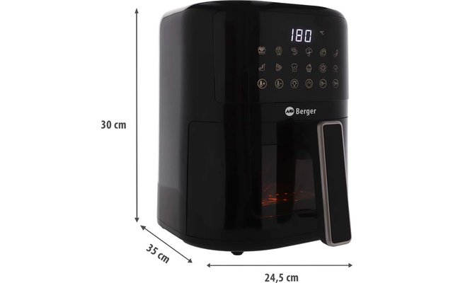 Produktbild Berger VanFry Airfryer Hei&szlig;luftfritteuse mit LED-Touch-Display 1.400 W 4,5 Liter 1