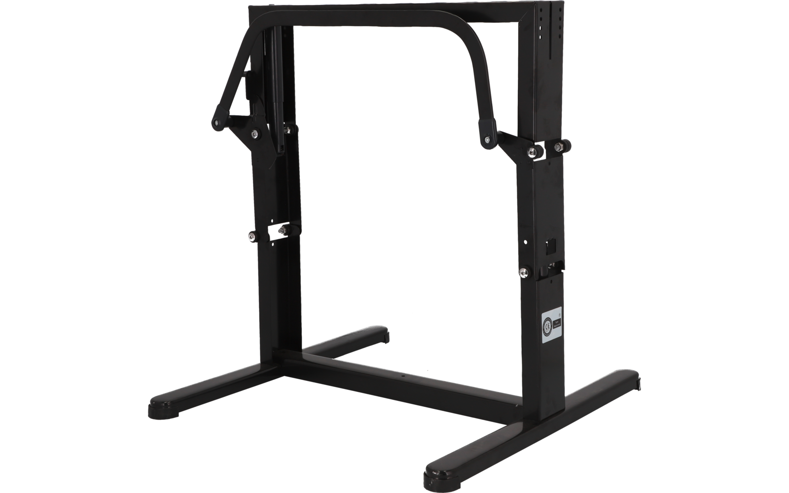 Schwarzer Metallgestell mit einer Stange zur Unterstützung beim Aufstehen oder Training