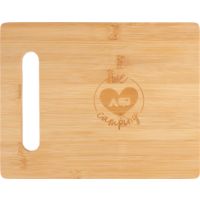 Planche à découper Berger en bambou "We Love Camping"