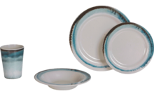 640447 - Flamefield Exklusiv Nordlight melamine servies Anti-Slip 16 st. voor 4 personen