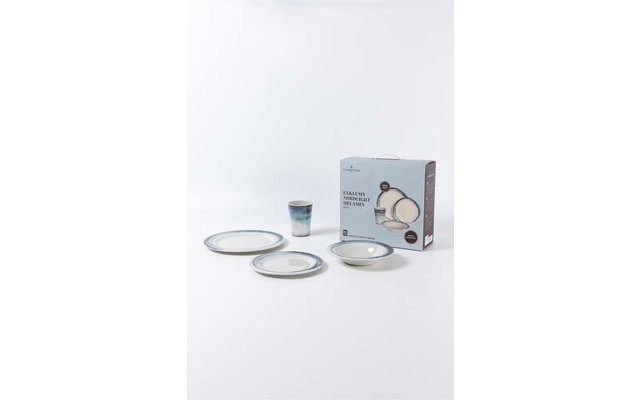 Produktbild Flamefield Exklusiv Nordlight Melamin Geschirr-Set Anti-Slip 16-tlg. f&uuml;r 4 Personen 1