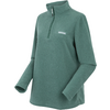 Grüner Pullover aus Fleece mit Stehkragen und halbem Reißverschluss