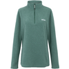 Grüner Pullover mit kurzem Reißverschluss und Stehkragen