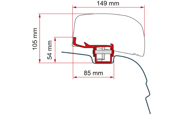 Fiamma Kit VW T5 / T6 RHD awning adapter for Fiamma F40van right-hand drive