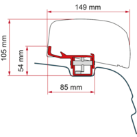 Fiamma Kit VW T5 / T6 RHD awning adapter for Fiamma F40van right-hand drive