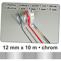 Sch&uuml;tz Auto Zierstreifen Deco Stripe Chrom 12 mm x 10 Meter