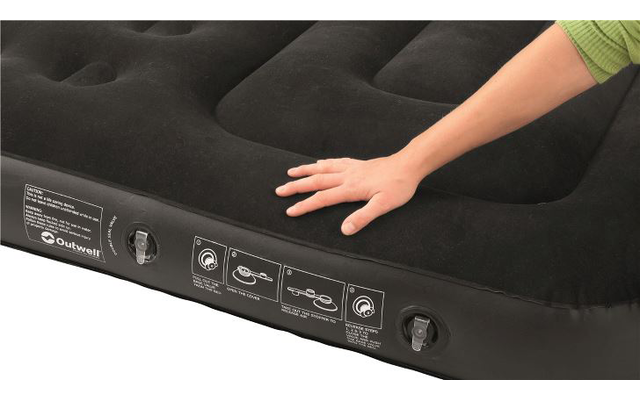 Outwell Classic Double Two Chamber Air Mattress 198 x 137 cm black / gray