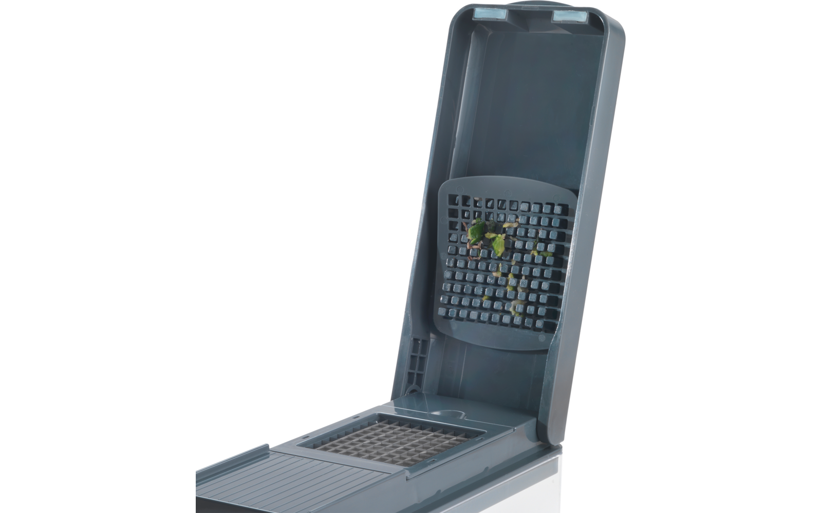 Open grijze telefoon met knoppen en display