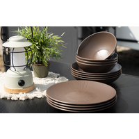 Camplife Izma RPET Geschirr-Set braun 12-tlg. f&uuml;r 4 Personen