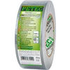Rolle silbernes Klebeband mit grünem PETEC-Logo und bedrucktem Etikett mit Produkttext und Barcode
