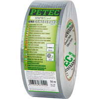Petec Uni-Gewebeband Klebeband 50 m x 48 mm in silber