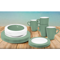Omada Teller- und Sch&uuml;ssel-Set 16-tlg. gr&uuml;n f&uuml;r 4 Personen