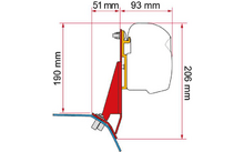118211 645244 - Fiamma Kit Ford Custom V 710 / VW Transporter ab 2025 Lift Roof Spezialhalterung für Markise