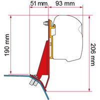 Fiamma Kit Ford Custom V 710 / VW Transporter dal 2025 Tetto sollevabile staffa speciale per tendalino LHD