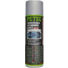 Silberne Sprühdose mit grün-schwarzem Etikett, großer Schriftzug PETEC, darunter STEINSCHLAG & UNTERBODEN SCHUTZ Spray und weitere kleine Beschriftungen