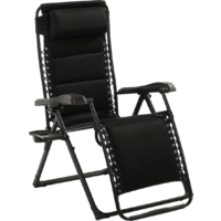 Foldable Camping Chair incl. removable head cushion Black Travellife Barletta Relax