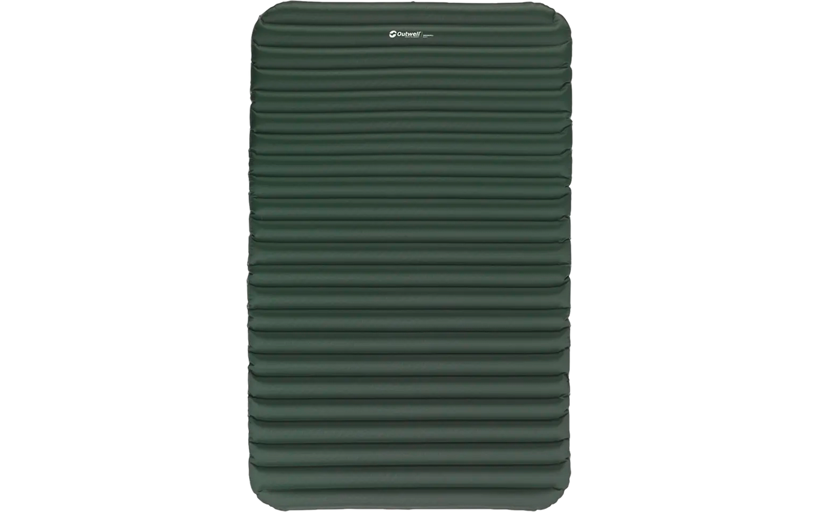 Groene harde kofferkoffer met horizontale ribbels