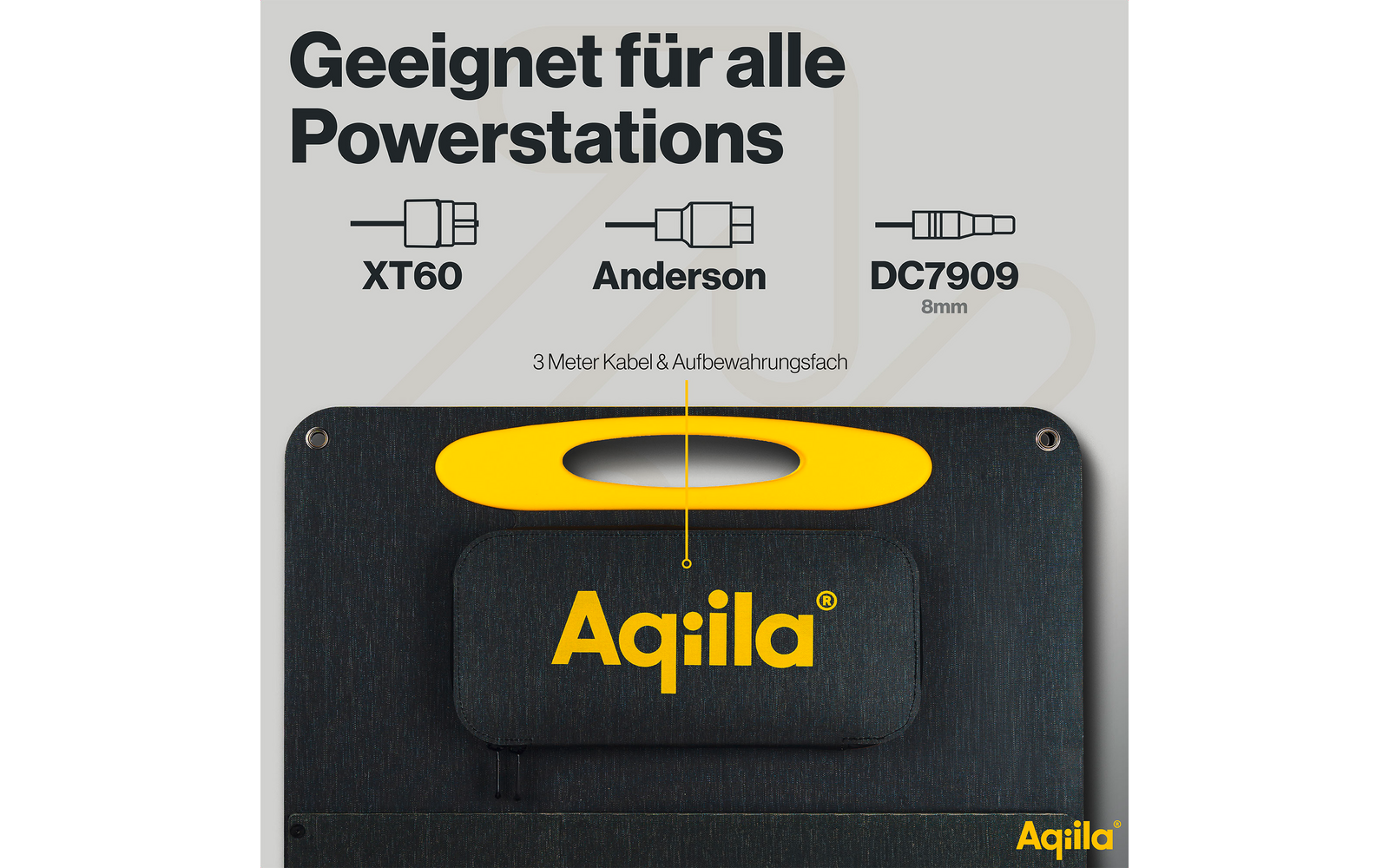 Close-up van een zwart apparaat met gele tekst die verschillende powerstationmodellen opsomt