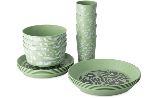 Produktbild Koziol Blomster Set 16-teiliges Campinggeschirr mit 8 Tellern / 4 Schalen / 4 Bechern 1