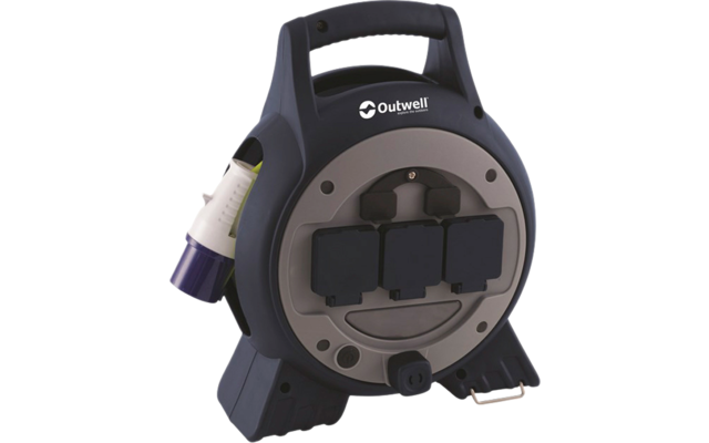 Outwell Mensa cable reel with USB light and 3 protected sockets 15 meters -  Berger Camping