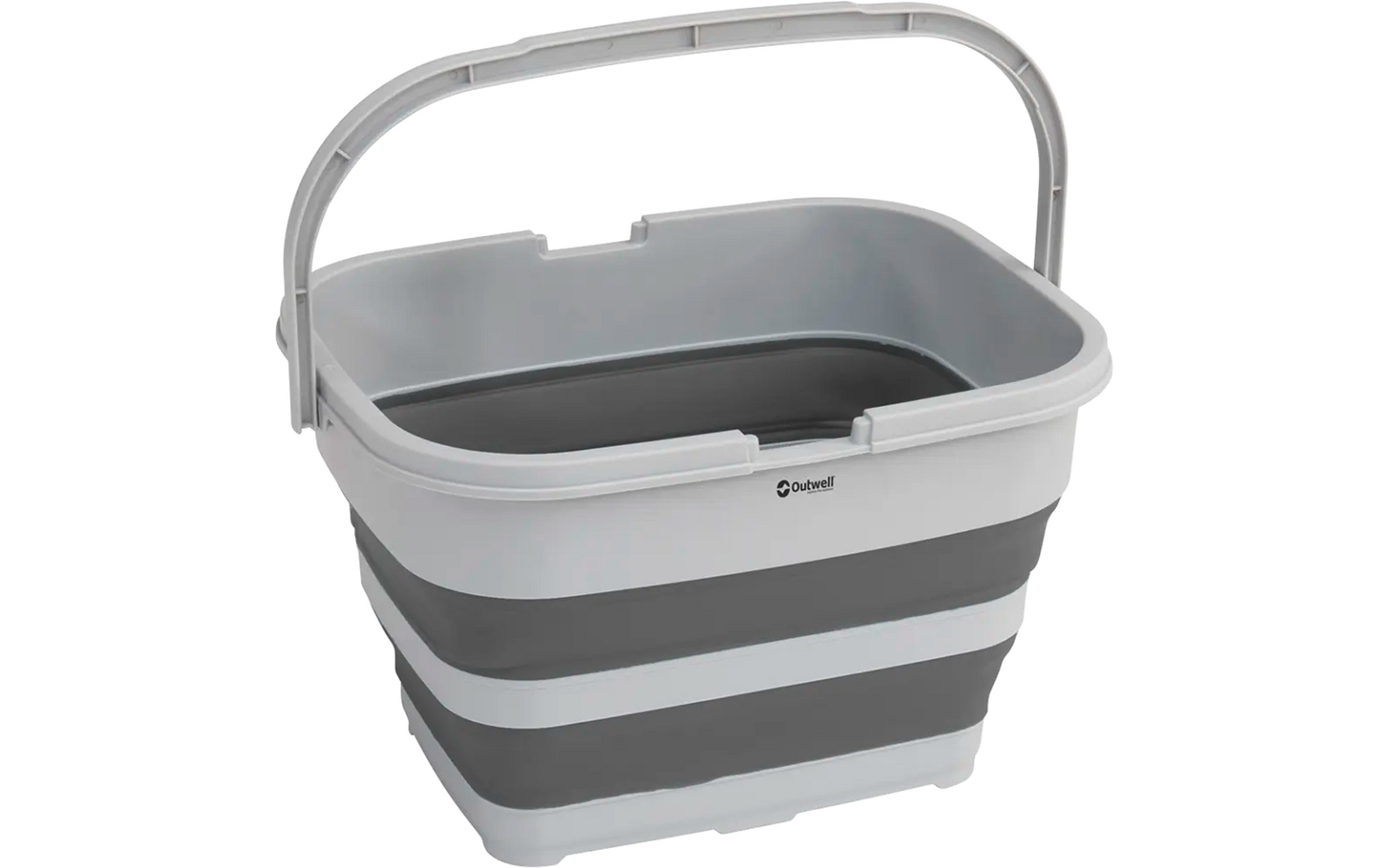 Inklapbare boodschappentas van kunststof in grijs en wit