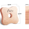 Holzring in Schmetterlingsform mit einem Loch in der Mitte, Höhe 3,8 cm, Breite 3,8 cm, Dicke 0,8 cm
