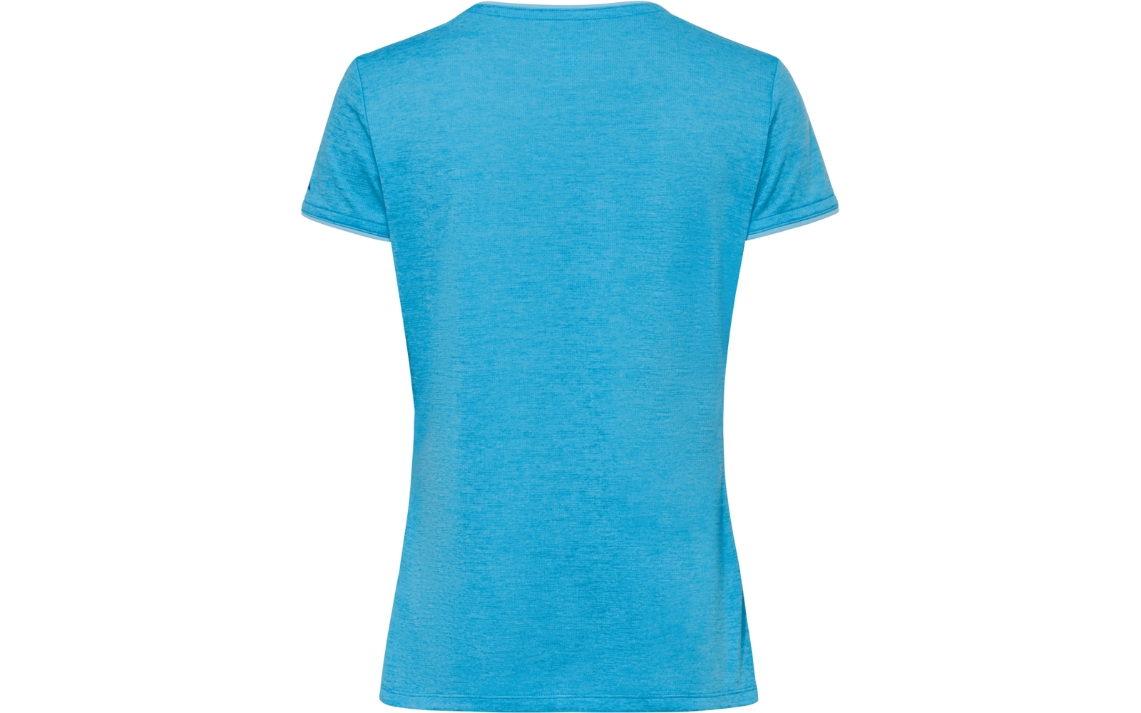 Hellblaues T-Shirt, Rückenansicht, kurze Ärmel, leicht taillierter Schnitt