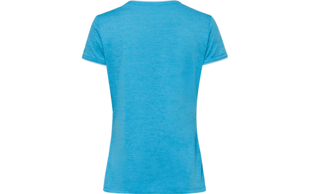 Hellblaues T-Shirt, Rückenansicht, kurze Ärmel, leicht taillierter Schnitt