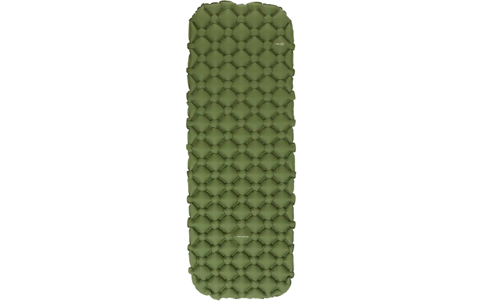 Grüne Jeanshose mit aufgerolltem Bein, stehend auf grauem Boden