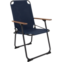 Bo-Camp Camping Chair with Bamboo Armrests Blue