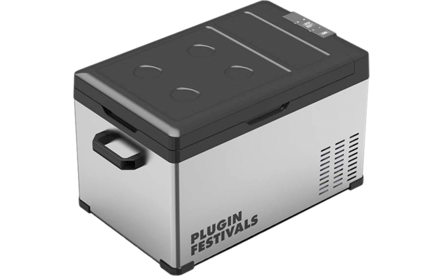 Glacière portable avec couvercle fermé et poignées