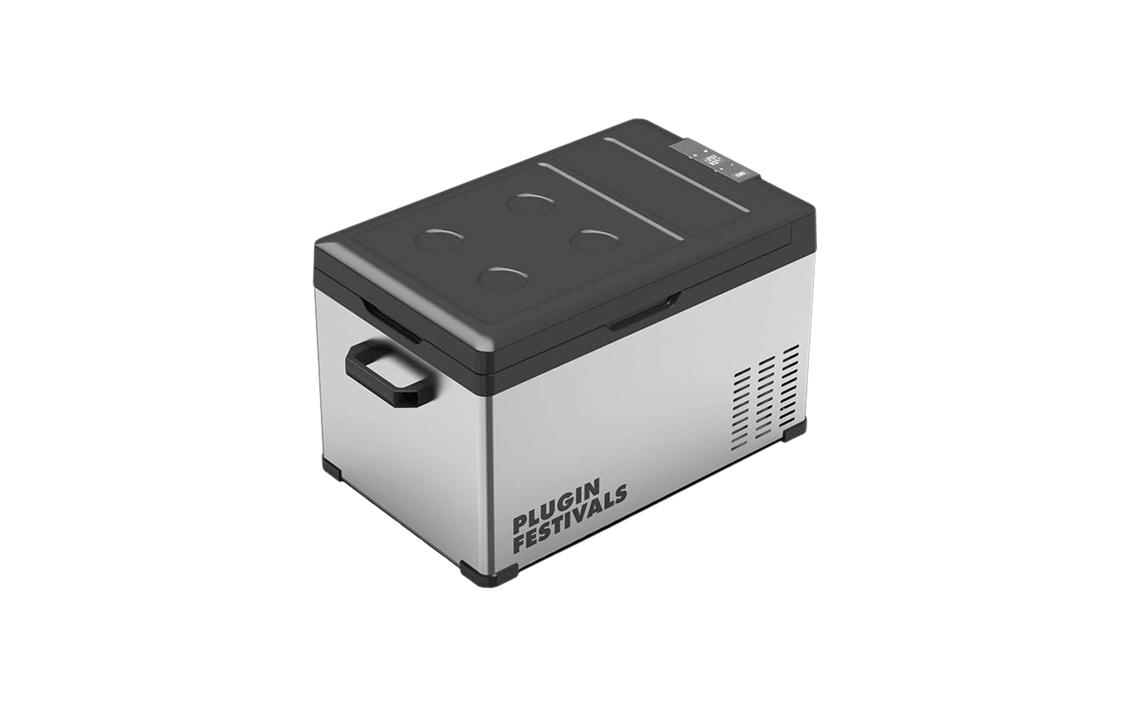 Glacière portable avec couvercle fermé et poignées