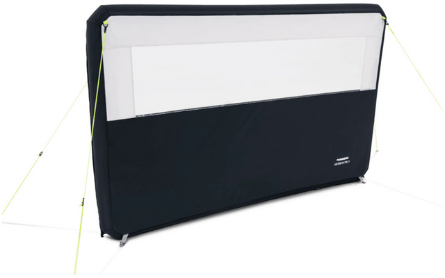 Lampe rectangulaire blanche sur fond noir avec des câbles jaunes