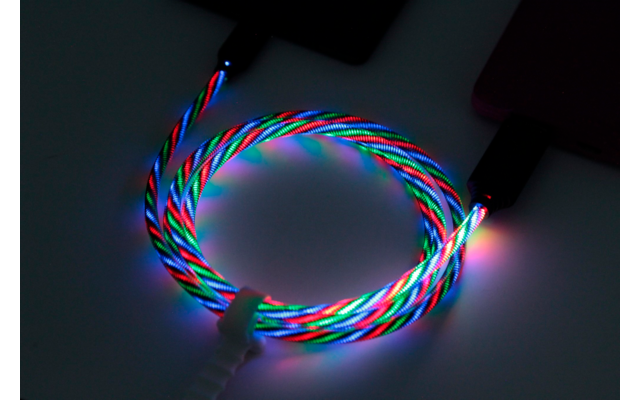2GO Cable USB Tricolor LED 100 cm Apple 8pin