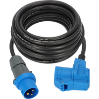 Brennenstuhl CEE Camping Verl&auml;ngerungskabel CEE Stecker auf Winkelkupplung Schutzkontakt Steckdose 230 V / 16 A Schwarz 10 Meter