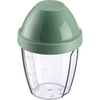 Gobelet doseur transparent en plastique avec graduations et couvercle conique vert