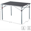 Bureau extensible avec plateau en bois noir et pieds en métal argenté, dimensions 137 cm sur 70 cm