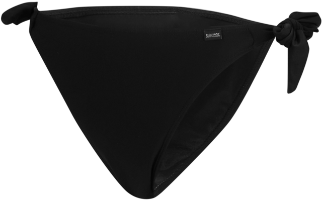 Schwarze Bikinihose mit seitlichen Knoten und dreieckiger Vorderseite